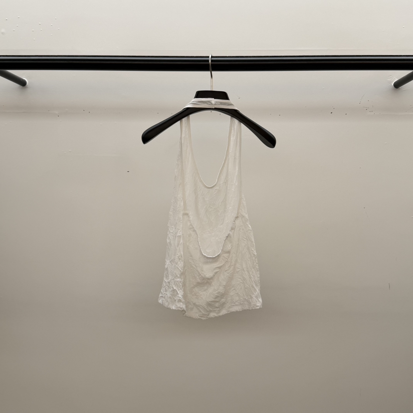 ID韓國東大門直郵女士新品熱賣26春夏休閑職業吊帶背心褶皺ID吊帶/背心