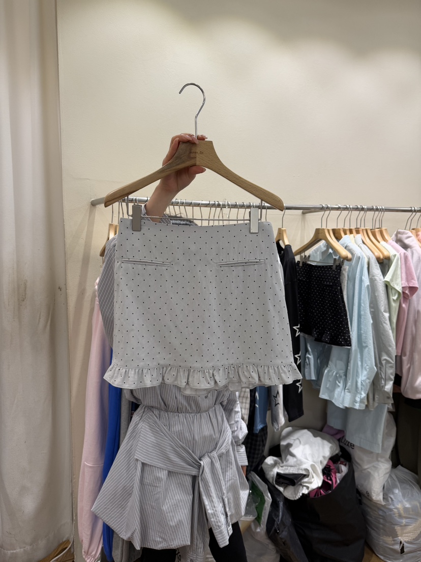 AUVERFIT韓國東大門代購女裝新品26春夏熱賣推薦短裙荷葉邊AUVERFIT短裙圖色1灰色