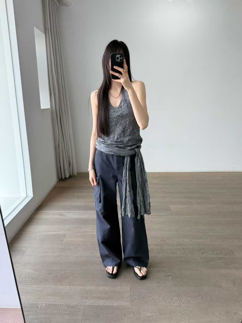 ID韓國直郵實拍女士新品熱賣26春夏時尚職業人氣休閑休閑褲ID休閑褲