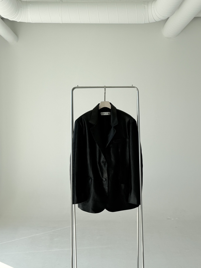 SANTAL韓國直郵實拍女裝新款26春夏職業推薦時尚休閑夾克SANTAL夾克圖色2黑色