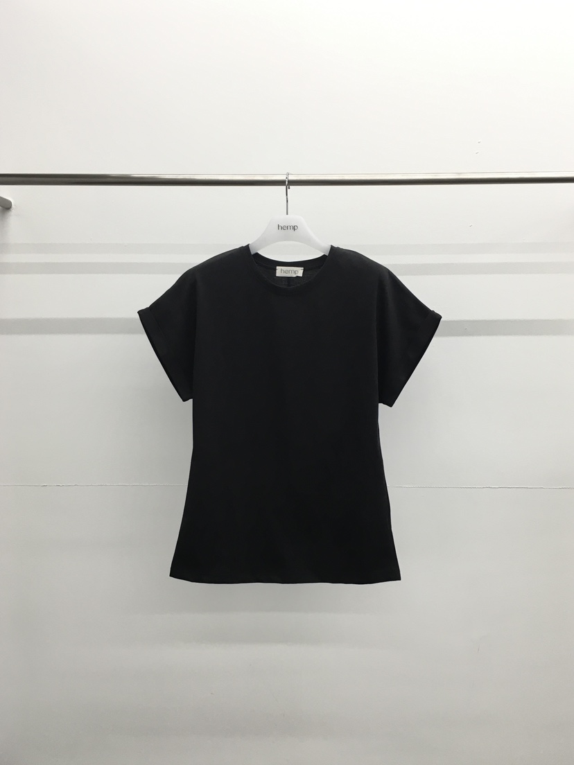 HEMP-P韓國直郵實拍女士新款熱賣時尚推薦人氣職業休閑T恤hempT恤圖色2黑色
