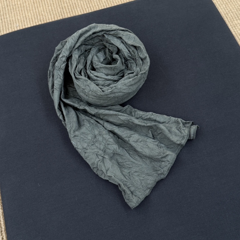 ID韓國東大門直郵女裝新款推薦熱賣職業圍巾披肩褶皺圍巾ID圍巾/披肩圖色2墨綠