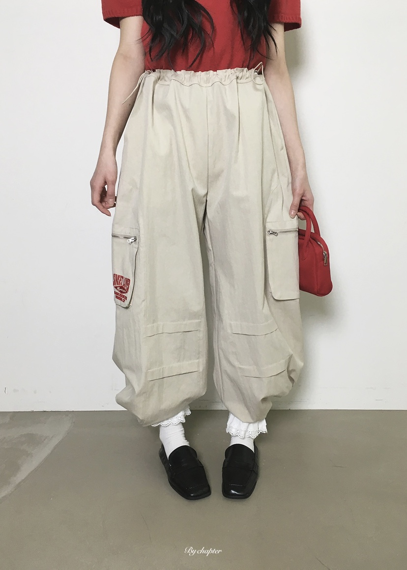BY CHAPTER韓國東大門代購女裝新品休閑職業人氣休閑褲口袋BY Chapter休閑褲圖色1米色