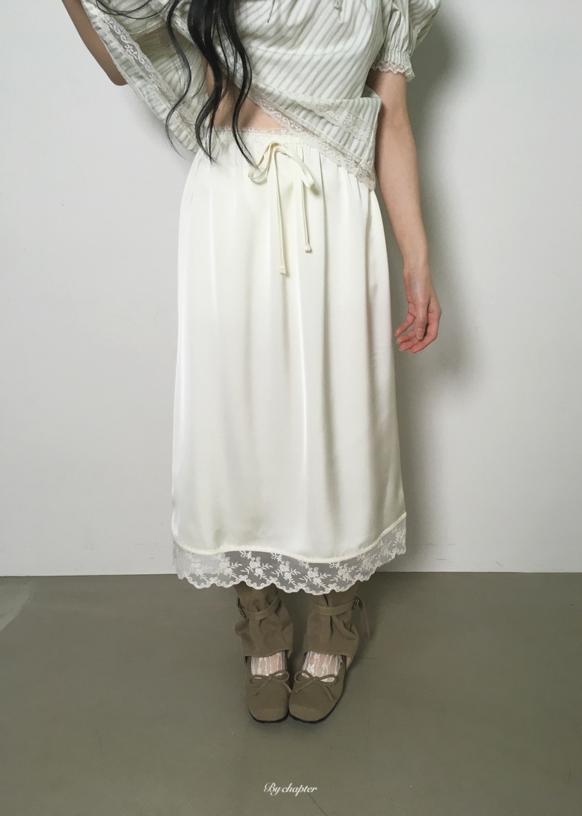 BY CHAPTER韓國代購女士新款休閑職業推薦人氣熱賣26春夏長裙BY Chapter長裙圖色2奶油色