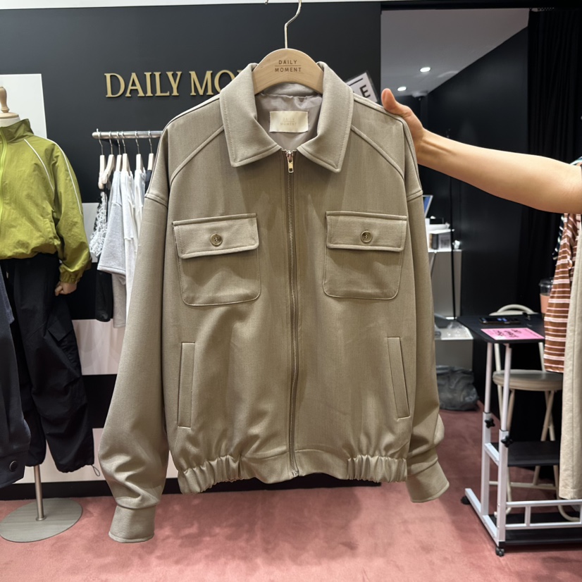 DAILY MOMENT韓國東大門直郵女士新款休閑熱賣職業時尚夾克DAILY MOMENT夾克圖色2深米色