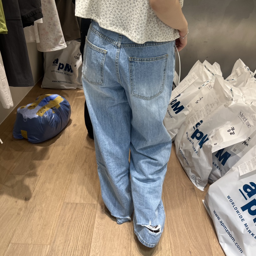 MEET ME韓國代購女士新款熱賣推薦職業26春夏牛仔褲不含腰帶MEET ME牛仔褲