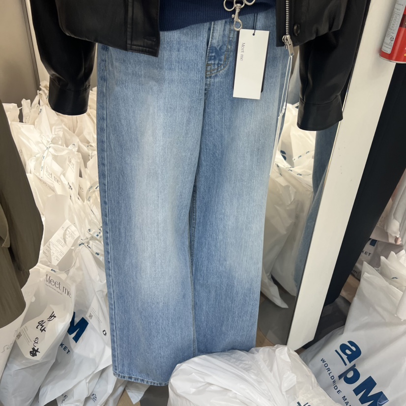 MEET ME韓國代購女士新款熱賣推薦職業26春夏牛仔褲不含腰帶MEET ME牛仔褲