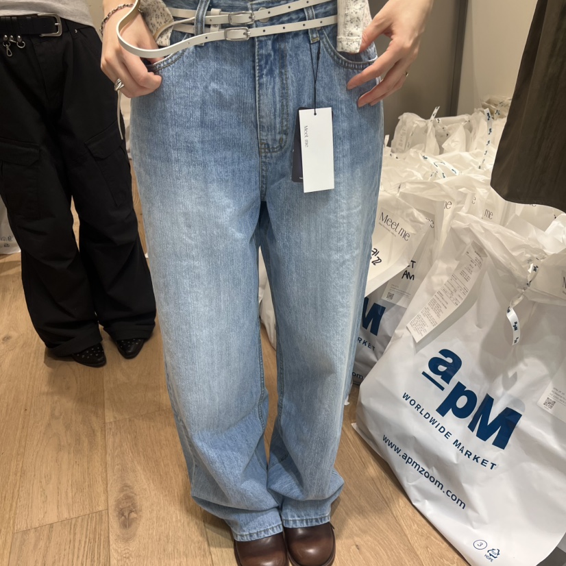 MEET ME韓國代購女士新款熱賣推薦職業26春夏牛仔褲不含腰帶MEET ME牛仔褲圖色1