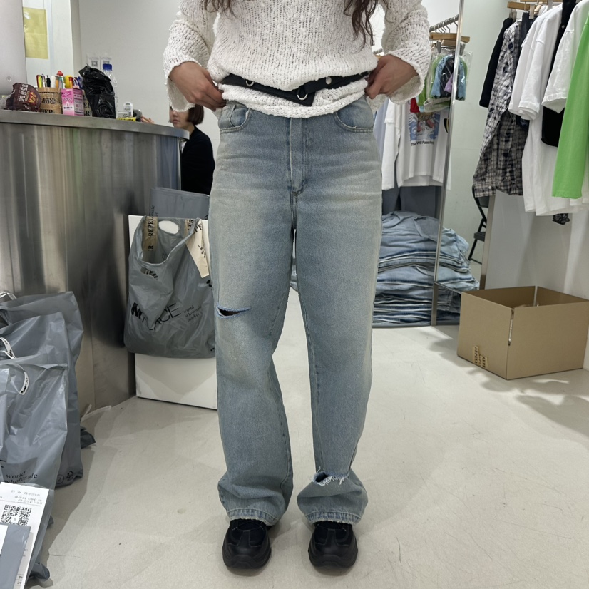 REPELLER韓國東大門代購女裝新款推薦休閑26春夏熱賣牛仔褲REPELLER牛仔褲圖色1