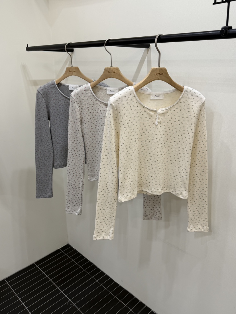 PERSON韓國直郵實拍女裝新款推薦職業休閑26春夏時尚長袖T恤PERSON長袖T恤