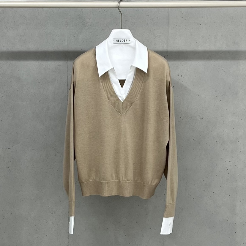 HELDER-P韓國直郵女士新款推薦職業人氣針織衫假兩件羊毛HELDER針織衫圖色1