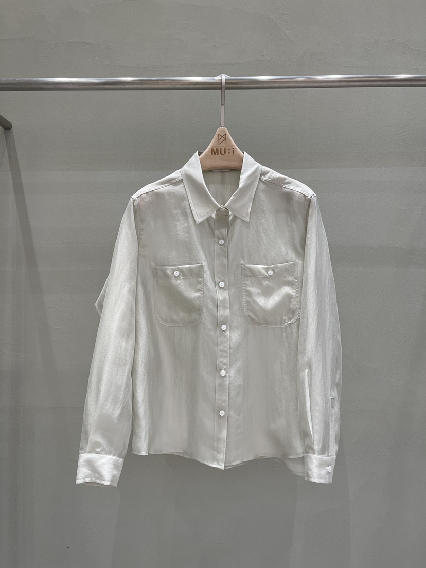 THE MUI韓國直郵女士新款26春夏人氣職業襯衫蕾絲衫口袋THE MUI襯衫/蕾絲衫圖色1