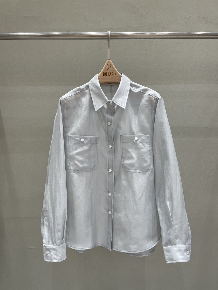 THE MUI韓國直郵女士新款26春夏人氣職業襯衫蕾絲衫口袋THE MUI襯衫/蕾絲衫圖色2