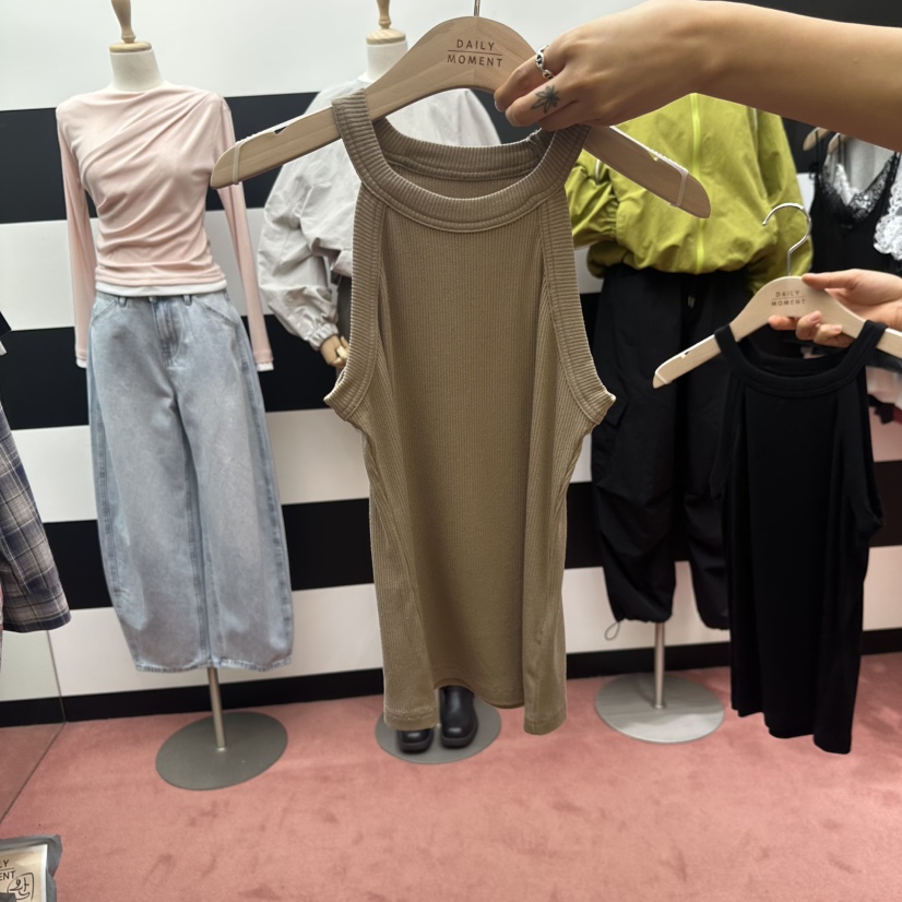 DAILY MOMENT韓國直郵實拍女士新品職業熱賣吊帶背心羅紋DAILY MOMENT吊帶/背心圖色2