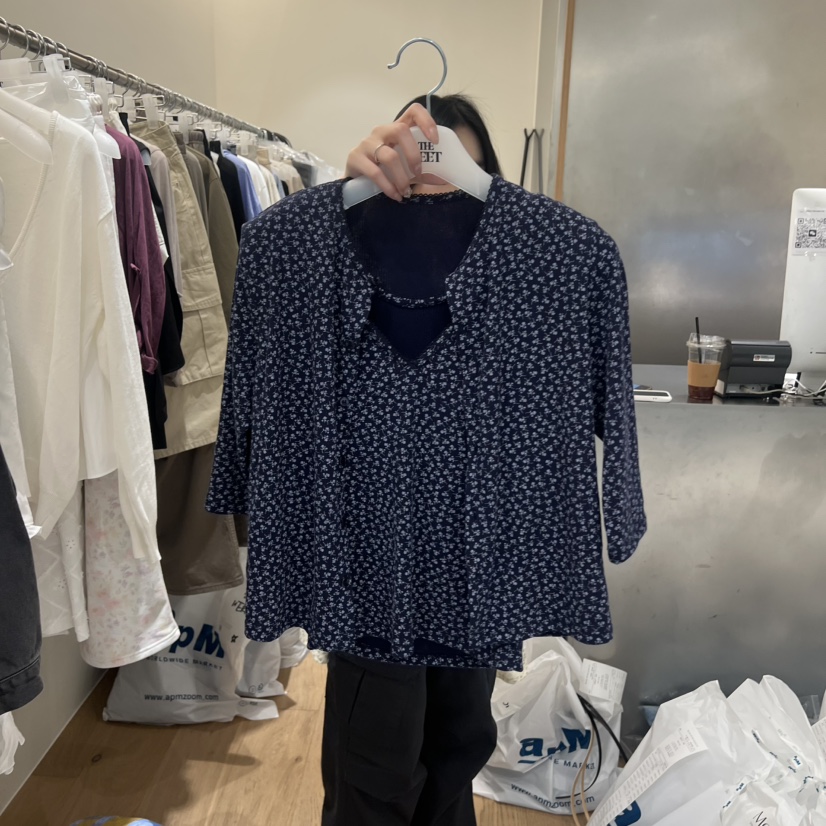 MEET ME韓國直郵女裝新品人氣休閑推薦時尚熱賣T恤不含內搭MEET MET恤圖色2