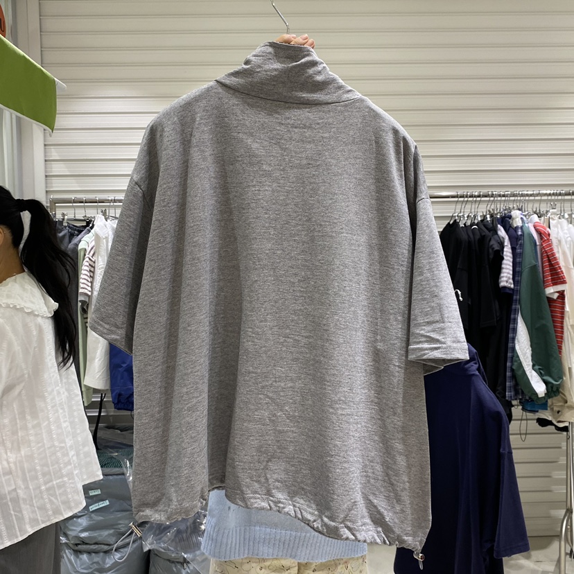 BRICKLANE韓國東大門直郵女裝新品職業休閑人氣T恤拉鏈格子BRICKLANET恤