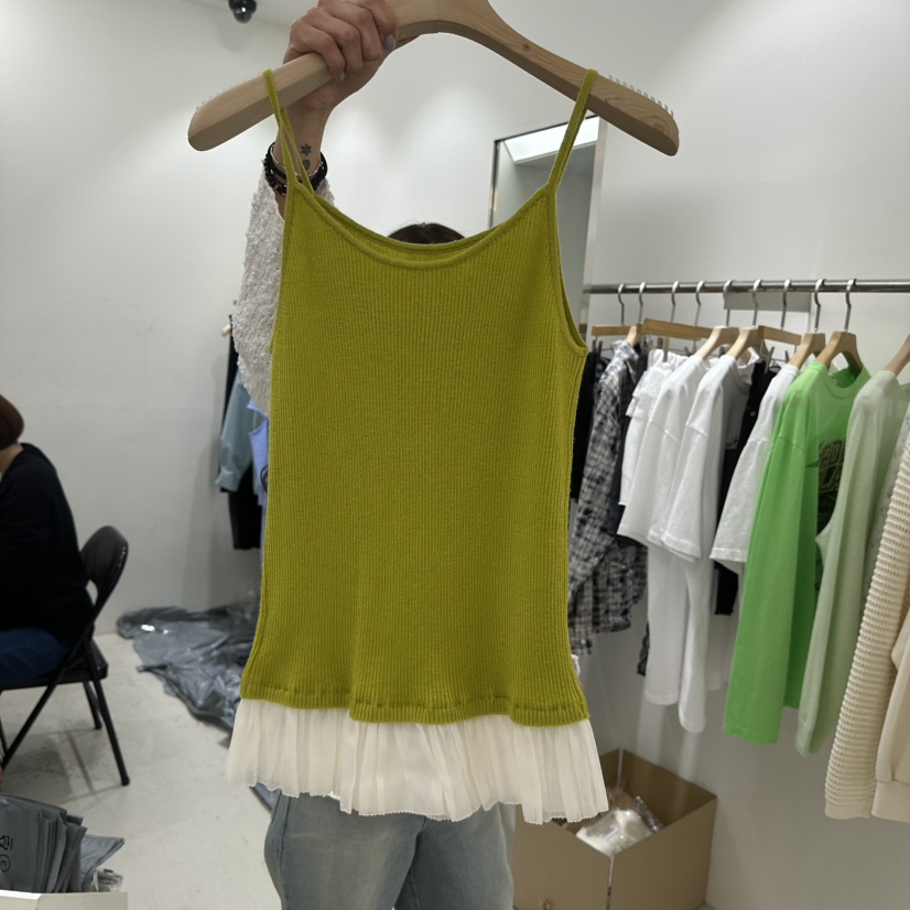REPELLER韓國東大門代購女裝新品職業熱賣吊帶背心荷葉邊REPELLER吊帶/背心圖色1