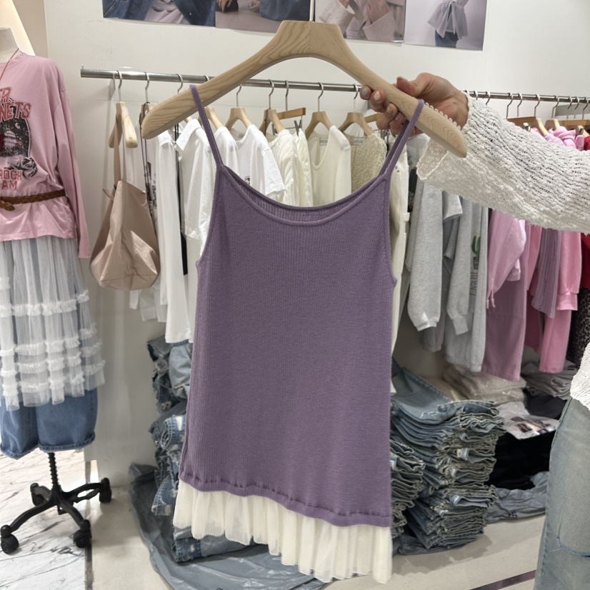 REPELLER韓國東大門代購女裝新品職業熱賣吊帶背心荷葉邊REPELLER吊帶/背心圖色2