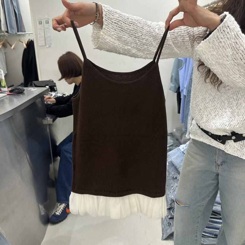 REPELLER韓國東大門代購女裝新品職業熱賣吊帶背心荷葉邊REPELLER吊帶/背心圖色3