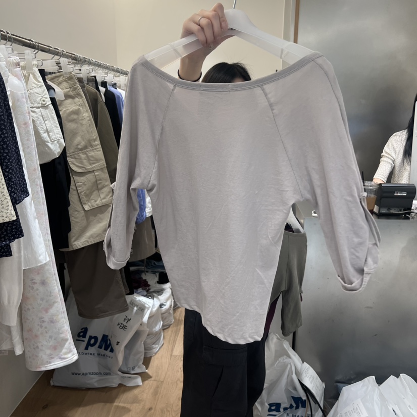 MEET ME韓國代購女士新款職業時尚推薦26春夏長袖T恤不含內搭MEET ME長袖T恤