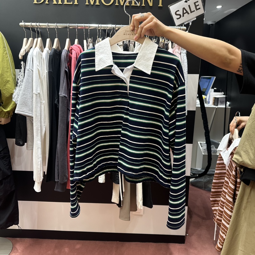 DAILY MOMENT韓國東大門代購女士新款熱賣推薦人氣長袖T恤DAILY MOMENT長袖T恤圖色3