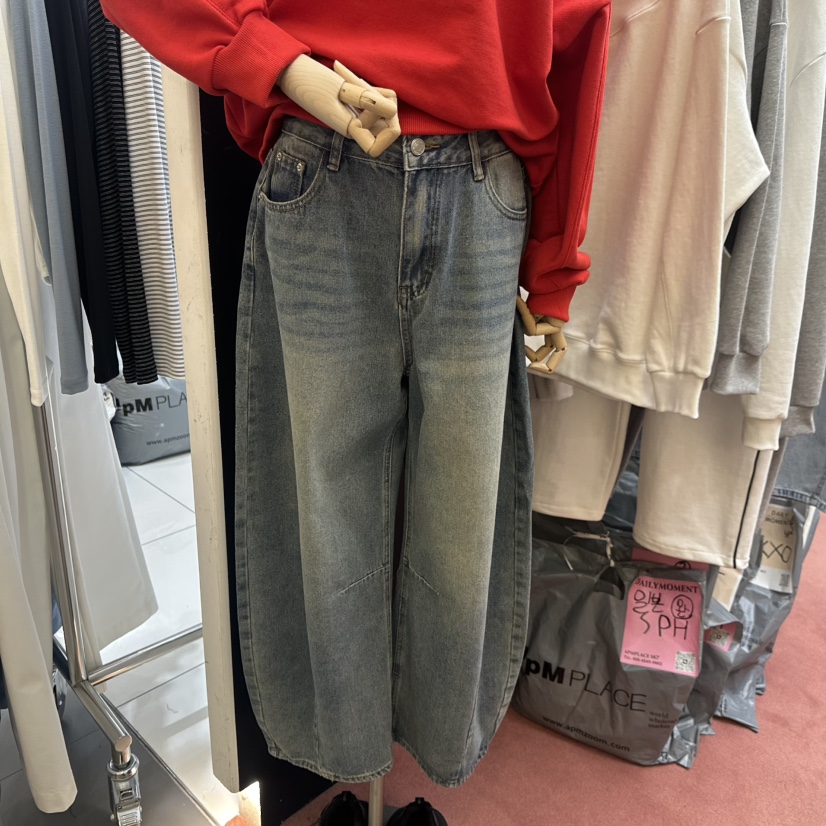 DAILY MOMENT韓國直郵女裝新品26春夏人氣休閑牛仔褲鏤空DAILY MOMENT牛仔褲圖色1淺色