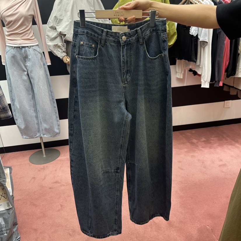 DAILY MOMENT韓國直郵女裝新品26春夏人氣休閑牛仔褲鏤空DAILY MOMENT牛仔褲圖色2深色