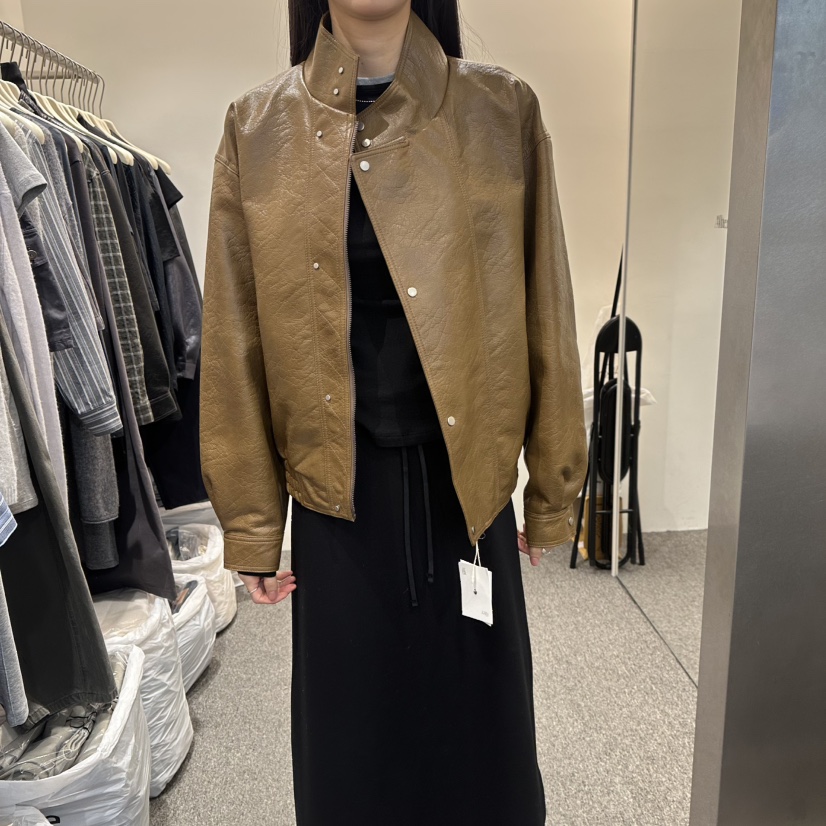 ALTER韓國東大門代購女裝新品休閑熱賣推薦時尚26春夏皮衣皮革Alter皮衣圖色1