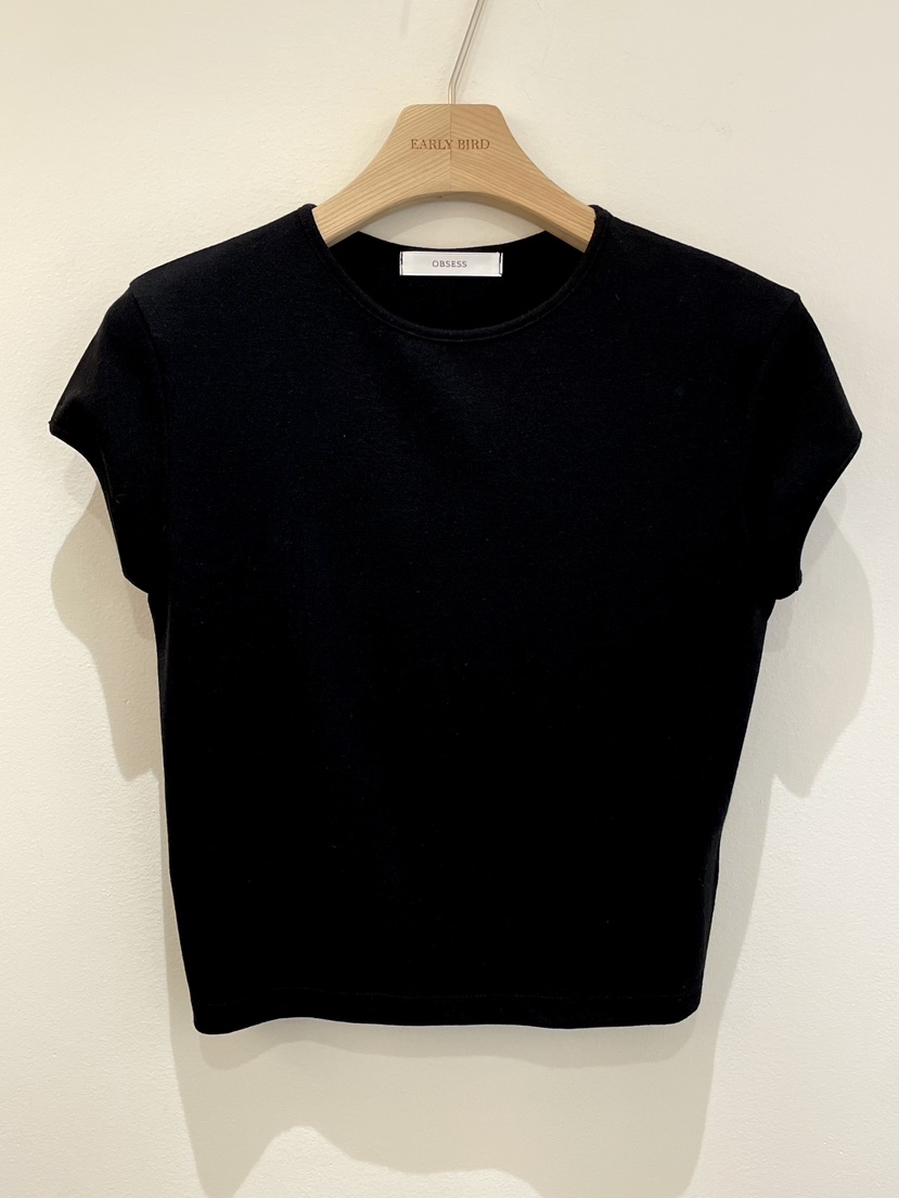 OBSESS韓國東大門代購女士新款熱賣推薦職業26春夏人氣T恤OBSESS/EARLY BIRDT恤圖色3黑色