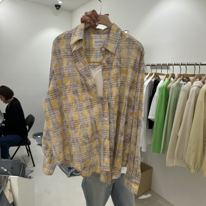 REPELLER韓國直郵實拍女裝新款人氣職業襯衫蕾絲衫不含腰帶REPELLER襯衫/蕾絲衫圖色2