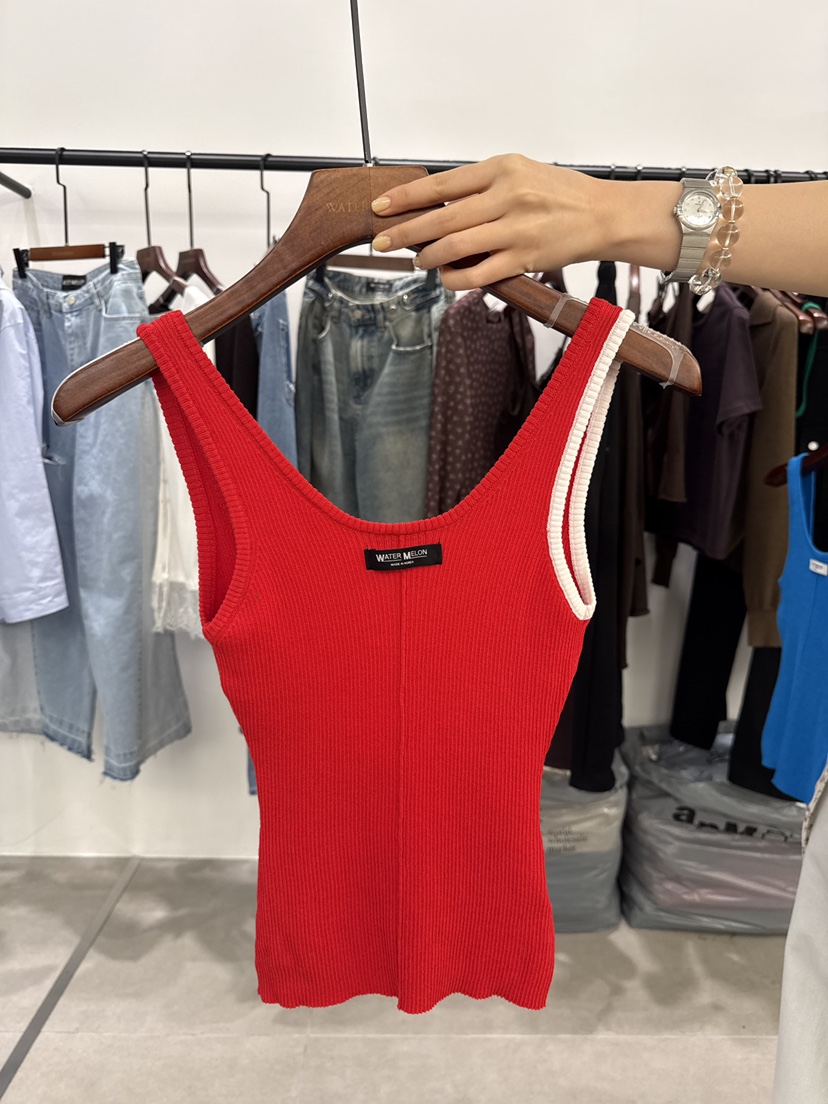 WATERMELON韓國直郵女裝新款26春夏熱賣職業吊帶背心天絲WATER MELON吊帶/背心圖色3