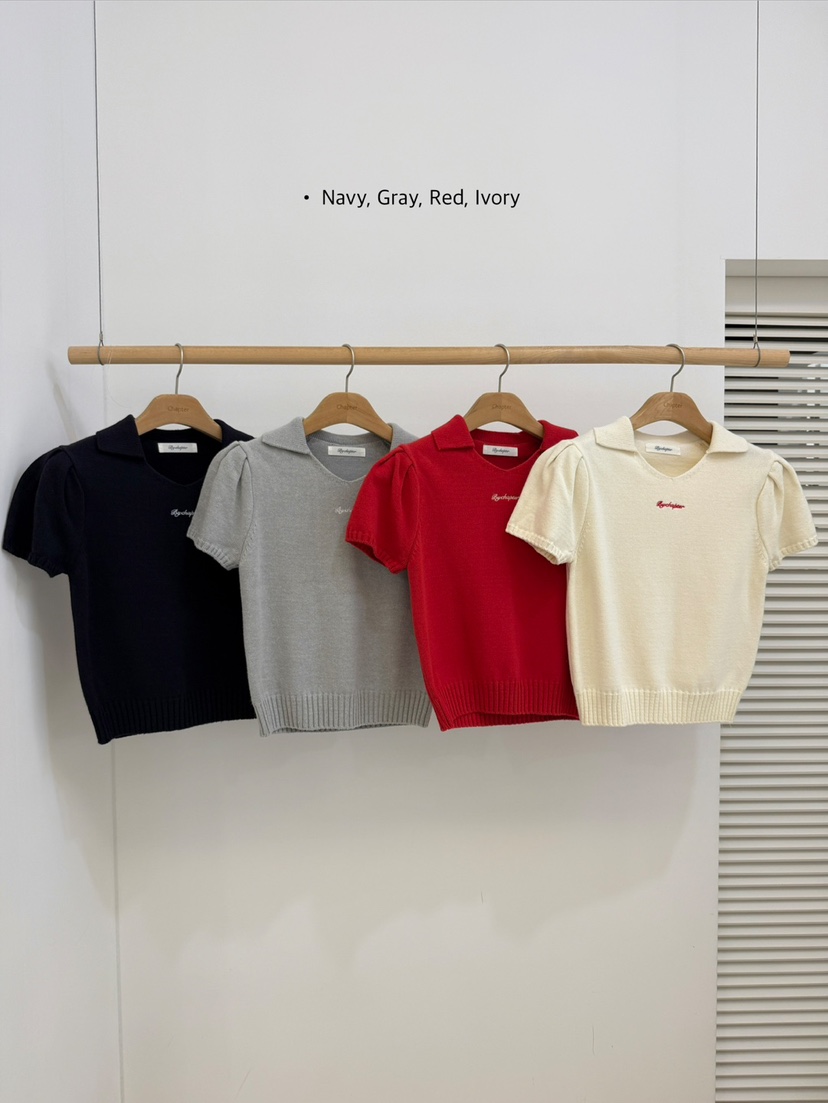 BY CHAPTER韓國代購女士新品職業26春夏熱賣人氣針織衫刺繡BY Chapter針織衫