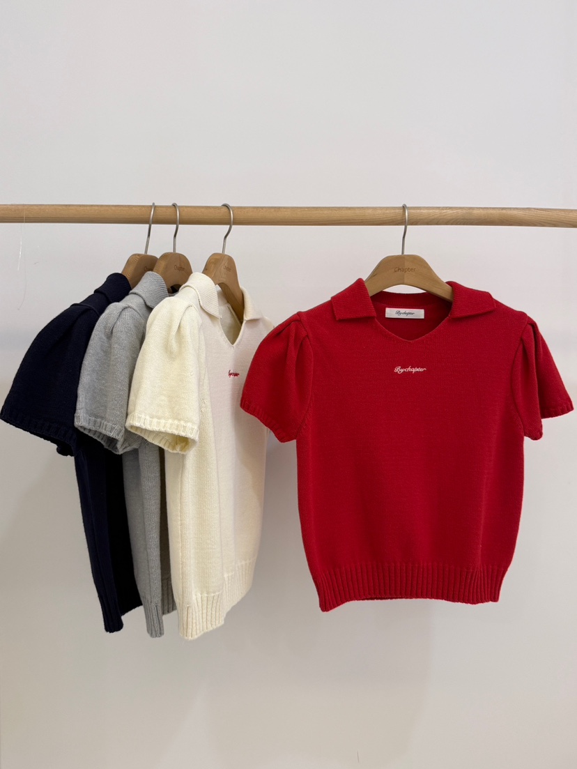 BY CHAPTER韓國代購女士新品職業26春夏熱賣人氣針織衫刺繡BY Chapter針織衫