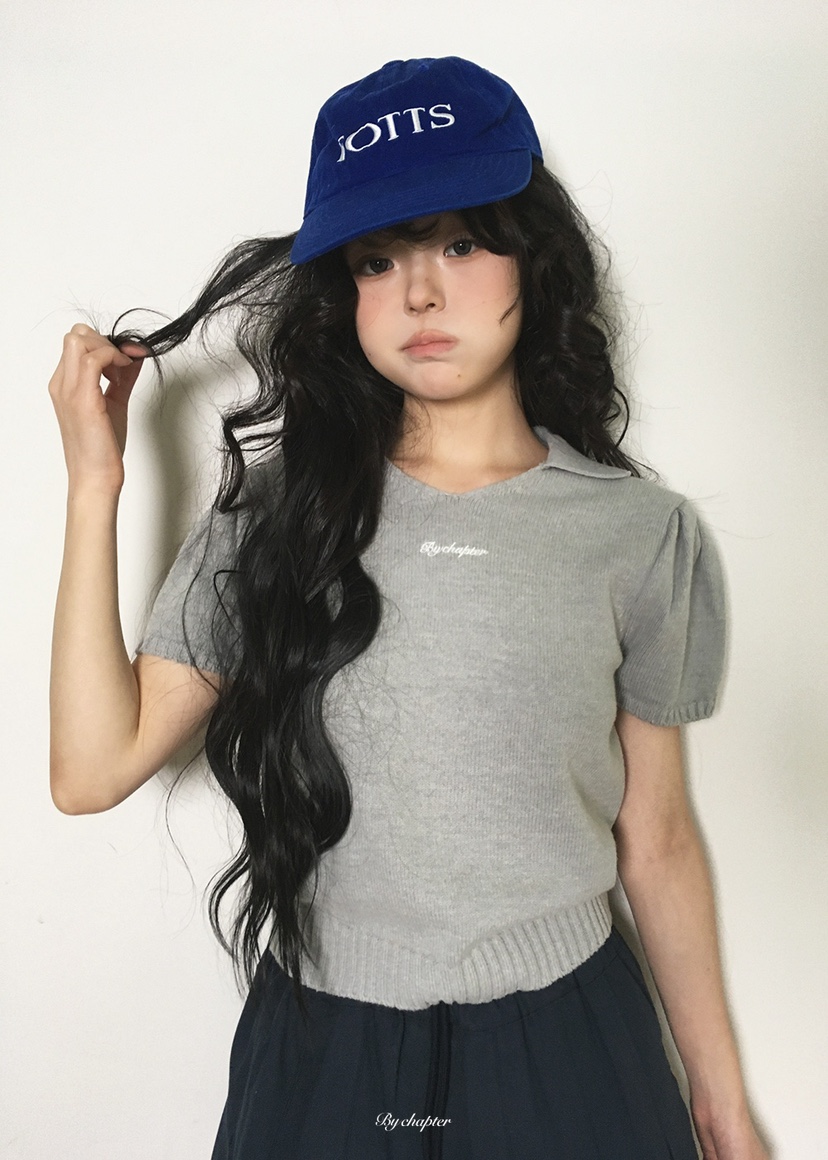 BY CHAPTER韓國代購女士新品職業26春夏熱賣人氣針織衫刺繡BY Chapter針織衫