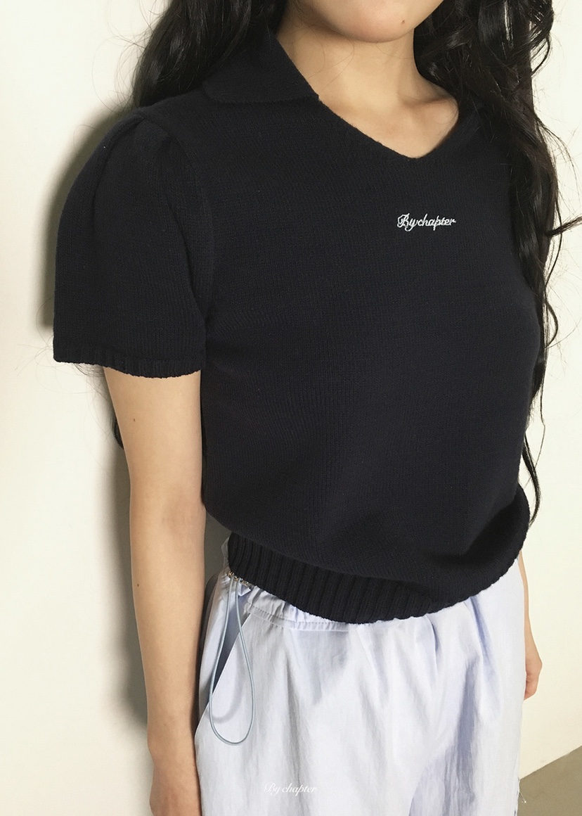 BY CHAPTER韓國代購女士新品職業26春夏熱賣人氣針織衫刺繡BY Chapter針織衫