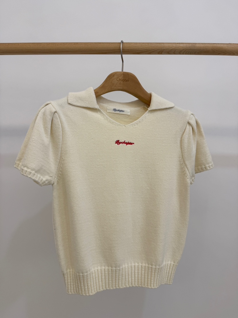 BY CHAPTER韓國代購女士新品職業26春夏熱賣人氣針織衫刺繡BY Chapter針織衫圖色1