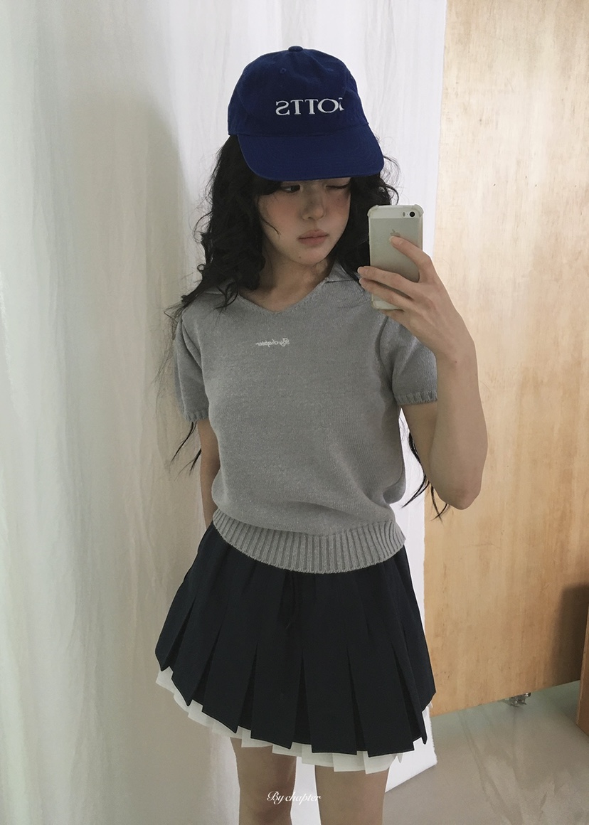 BY CHAPTER韓國代購女士新品職業26春夏熱賣人氣針織衫刺繡BY Chapter針織衫圖色2