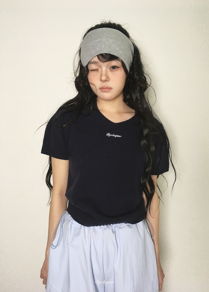 BY CHAPTER韓國代購女士新品職業26春夏熱賣人氣針織衫刺繡BY Chapter針織衫圖色3