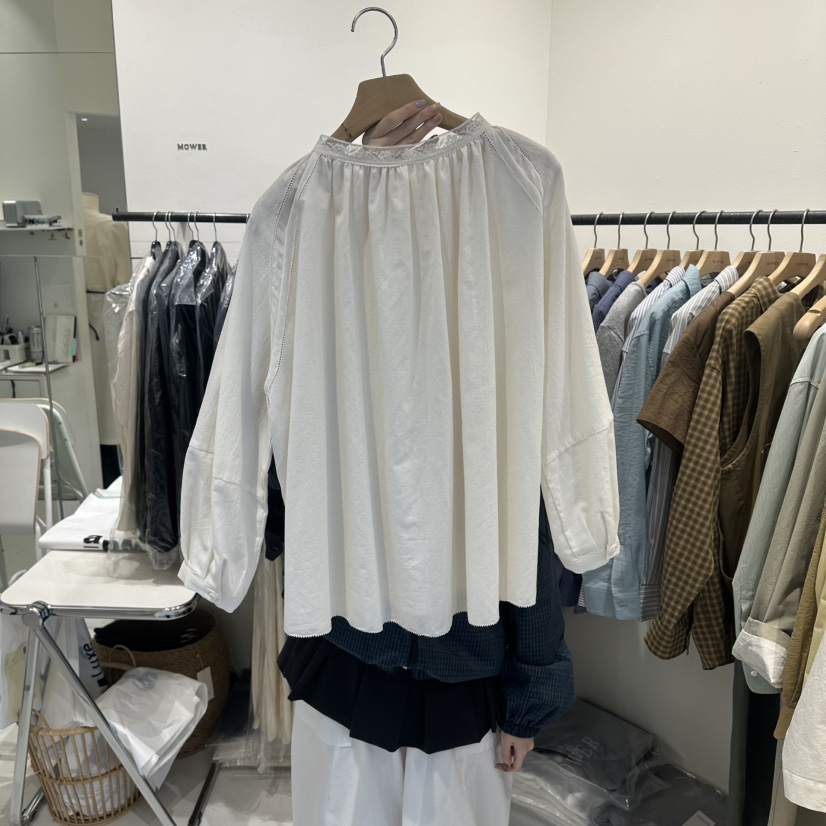 MOWER韓國東大門代購女裝新款休閑26春夏人氣推薦襯衫蕾絲衫MOWER襯衫/蕾絲衫