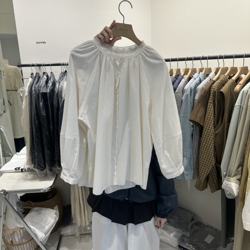 MOWER韓國東大門代購女裝新款休閑26春夏人氣推薦襯衫蕾絲衫MOWER襯衫/蕾絲衫圖色1