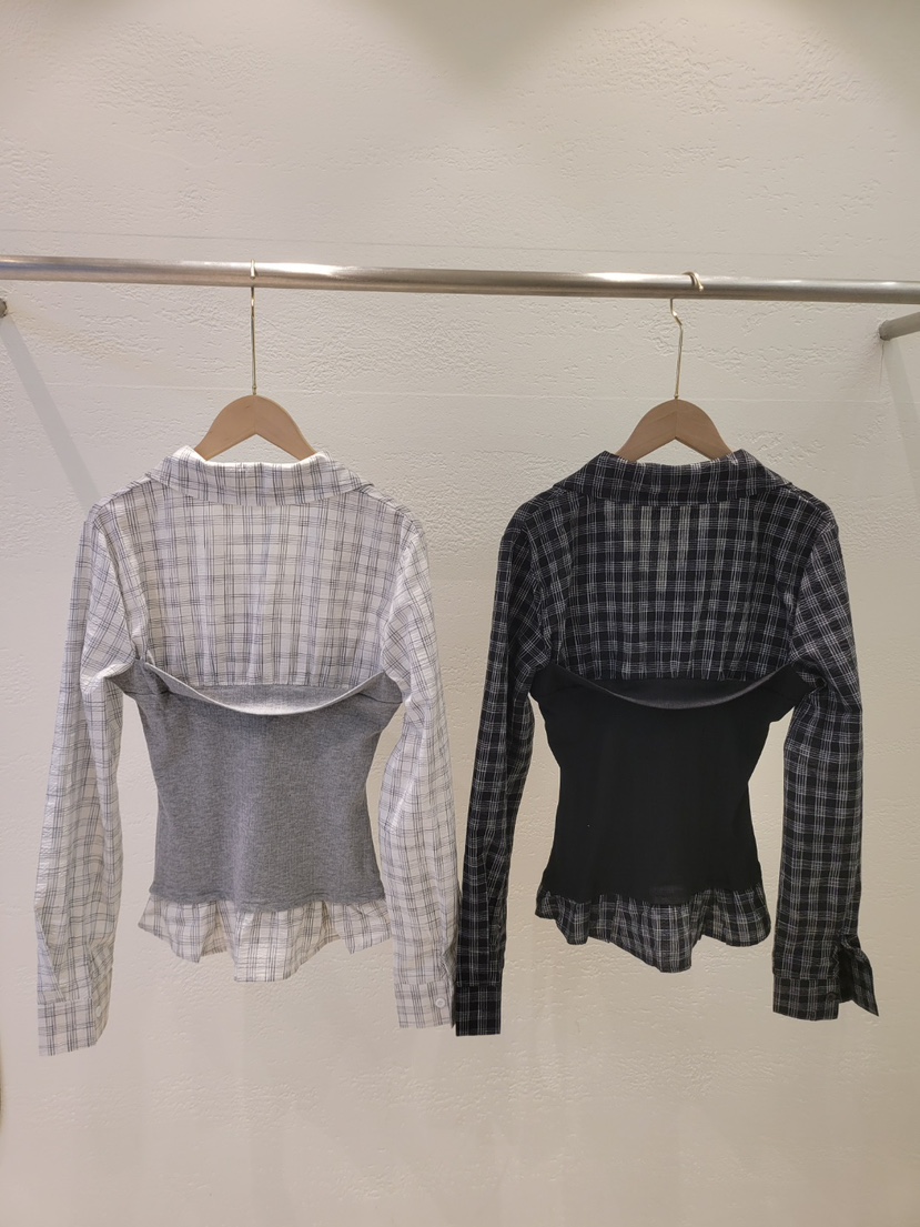 THE OTHER韓國直郵實拍女裝新品人氣推薦襯衫蕾絲衫假兩件THE OTHER襯衫/蕾絲衫