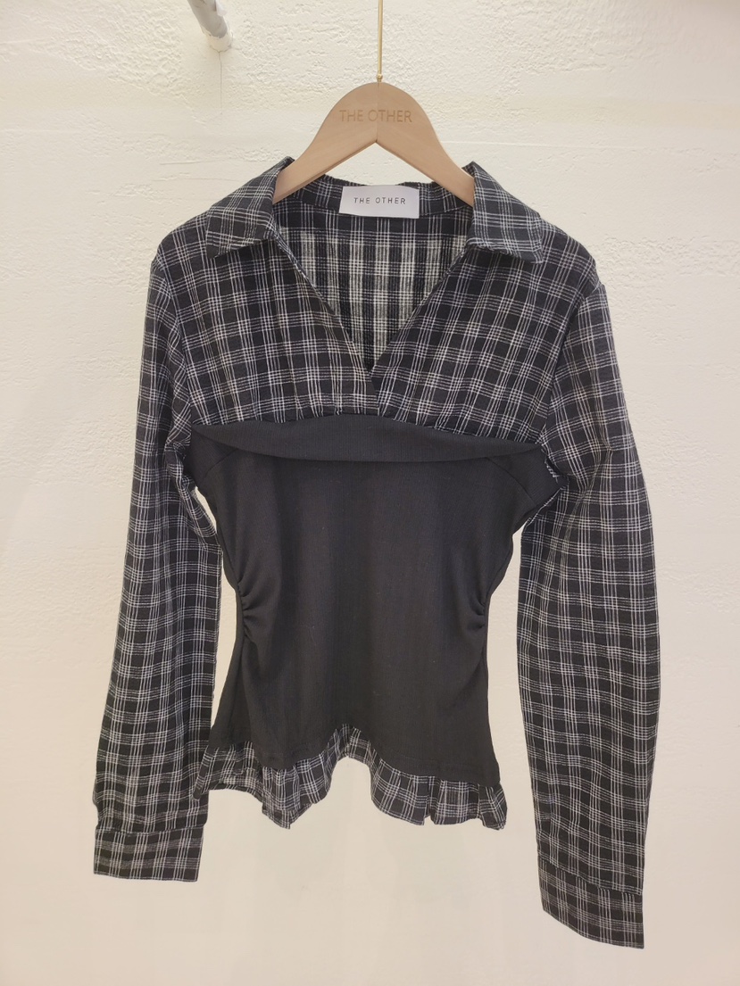 THE OTHER韓國直郵實拍女裝新品人氣推薦襯衫蕾絲衫假兩件THE OTHER襯衫/蕾絲衫圖色2