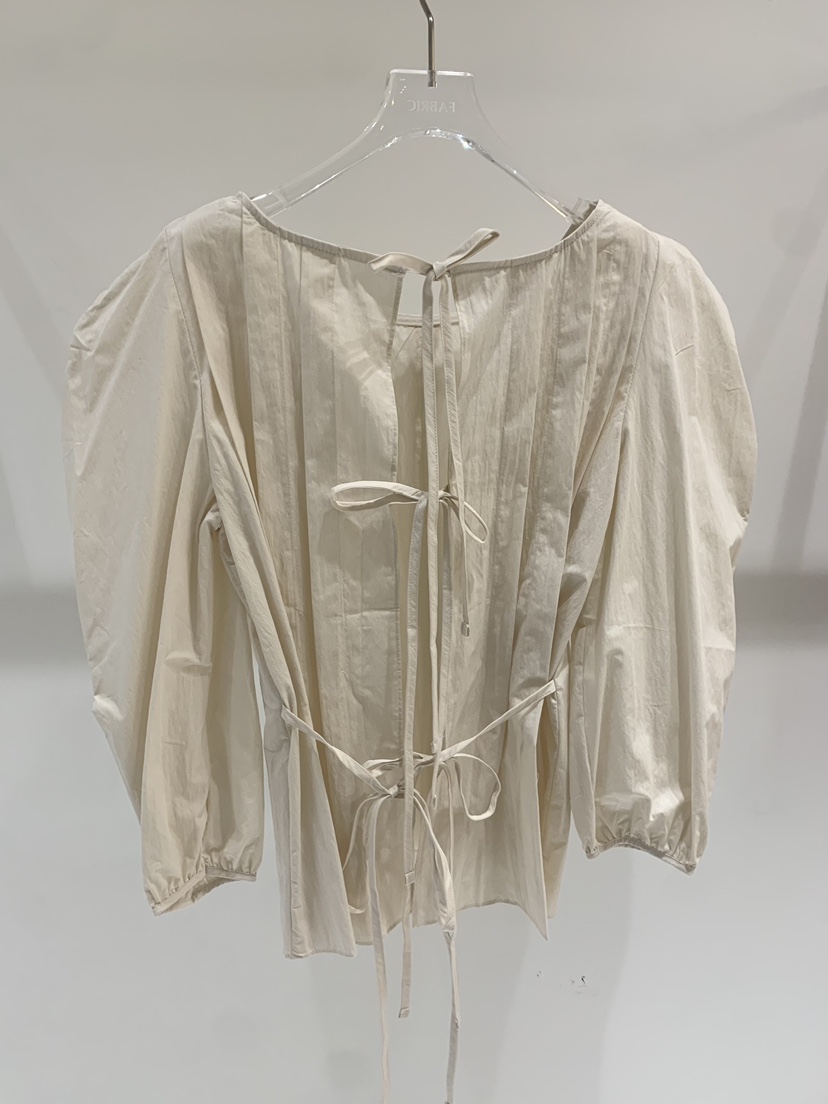 FABRIC韓國直郵實拍女裝新品人氣休閑26春夏襯衫蕾絲衫褶裥FABRIC襯衫/蕾絲衫