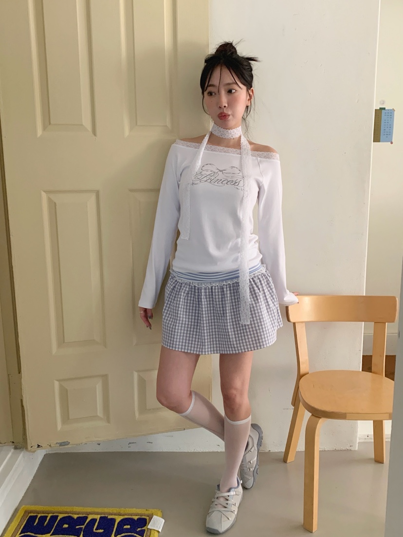 MORE THAN-P韓國代購女裝新品人氣休閑時尚長袖T恤含脖帶MORE THAN長袖T恤