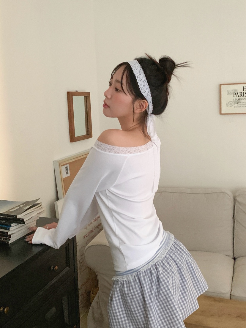 MORE THAN-P韓國代購女裝新品人氣休閑時尚長袖T恤含脖帶MORE THAN長袖T恤