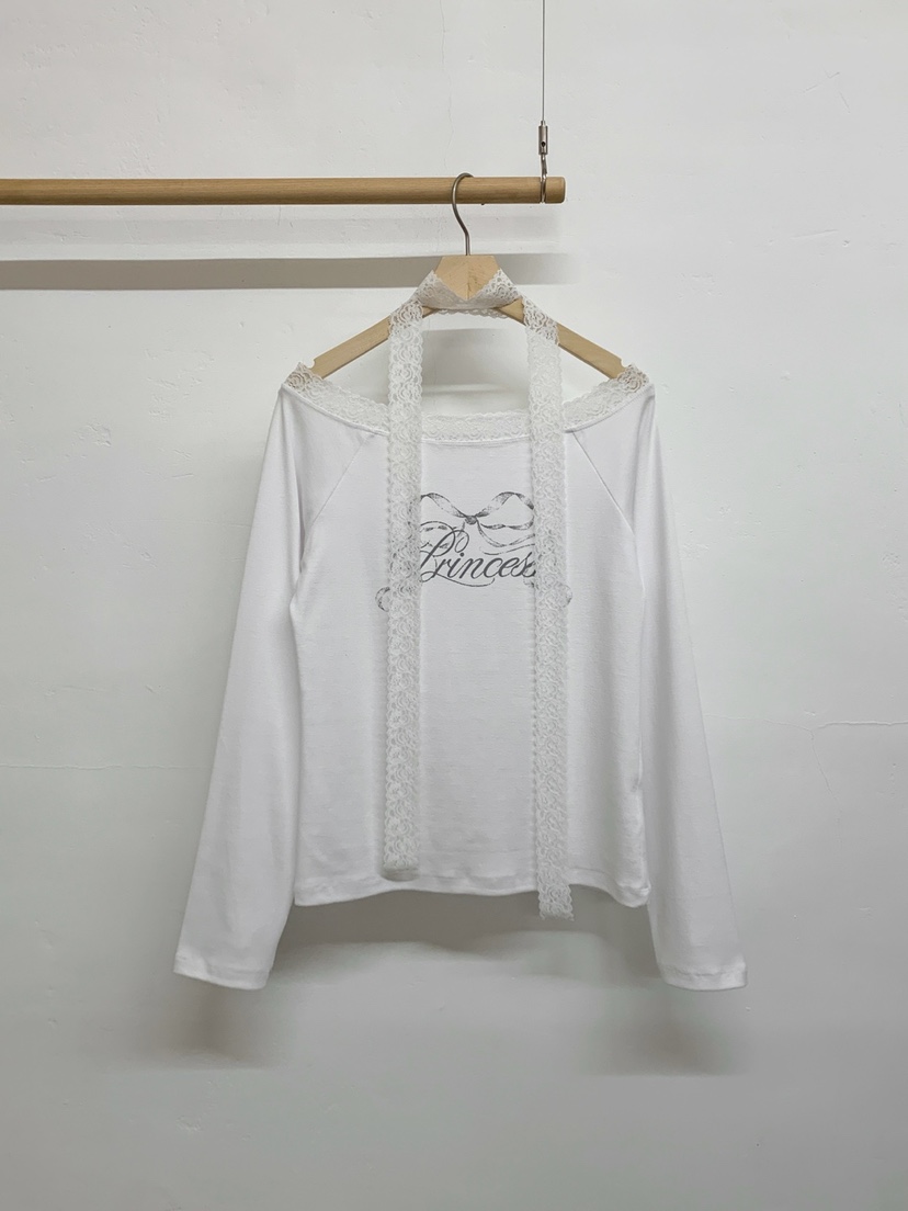 MORE THAN-P韓國代購女裝新品人氣休閑時尚長袖T恤含脖帶MORE THAN長袖T恤圖色1