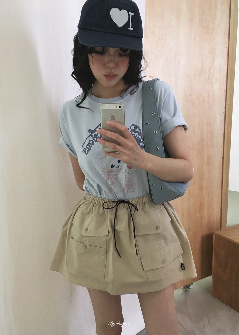 BY CHAPTER韓國東大門直郵女裝新款熱賣休閑職業短裙口袋BY Chapter短裙