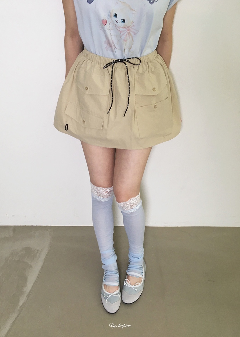 BY CHAPTER韓國東大門直郵女裝新款熱賣休閑職業短裙口袋BY Chapter短裙圖色1
