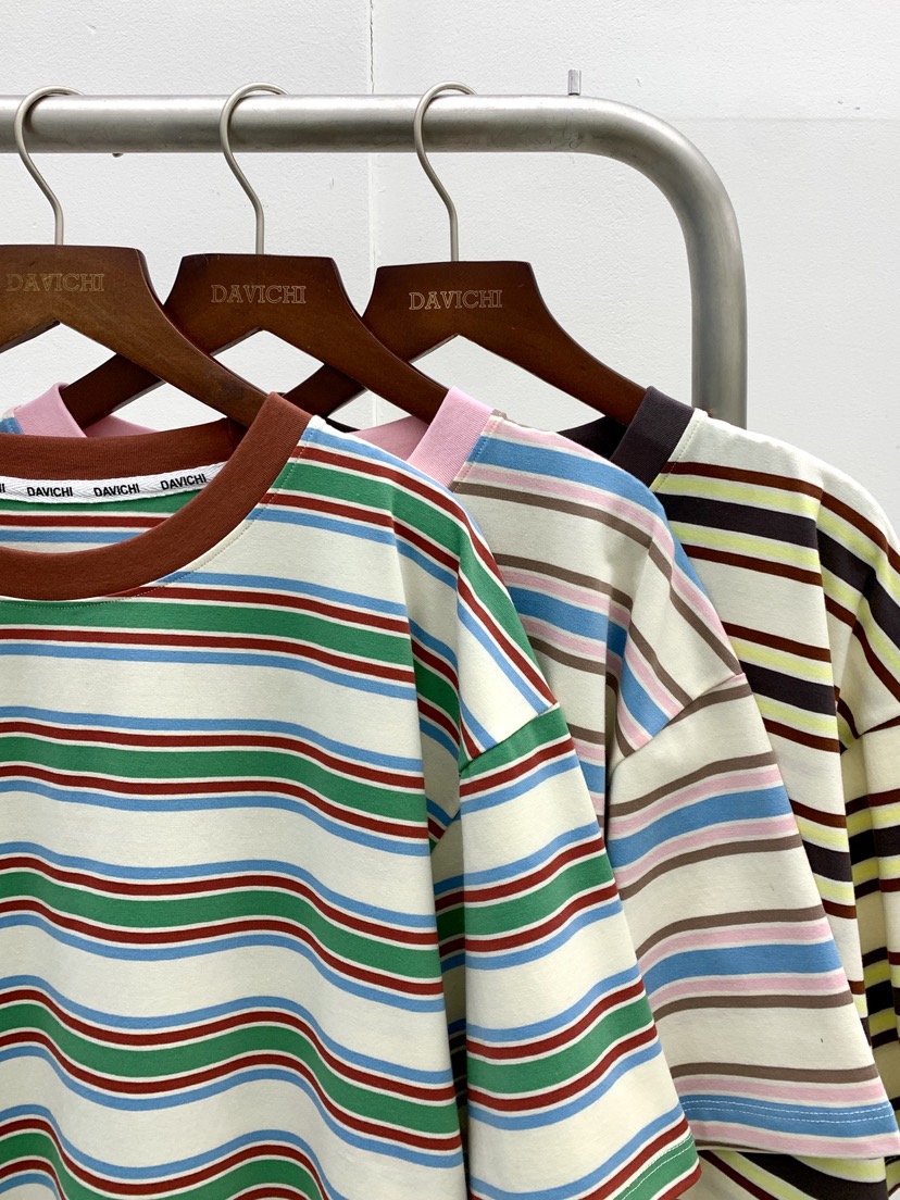 DAVICHI/D.SECOND韓國代購女裝新品推薦職業T恤寬松條紋DAVICHI/D.SECONDT恤