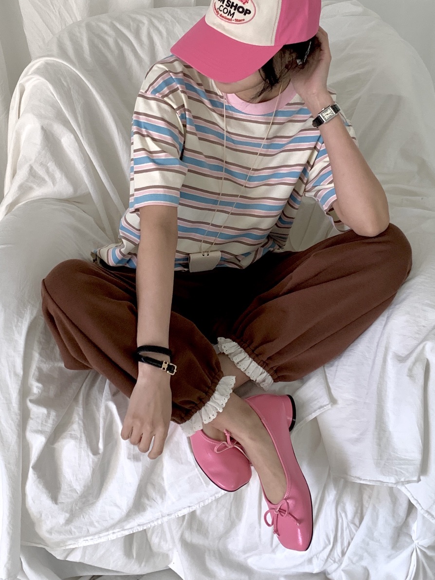 DAVICHI/D.SECOND韓國代購女裝新品推薦職業T恤寬松條紋DAVICHI/D.SECONDT恤